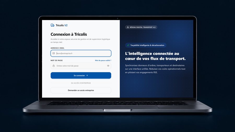 Interface du back-office logistique Tricolis